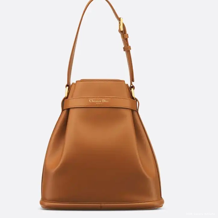 Cheap Dior Medium C'est Bag Brown Calfskin CD-Embossed 0607 Luxury